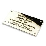 Solid Brass Engraved Plaques -  15 sizes plain back or screw fittings