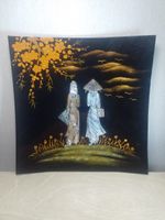 CLEARANCE Preowned Japanese Lacquered Shallow Bowl/Dish Inlaid Mother of Pearl
