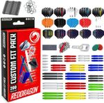 RED DRAGON Darts Accessory Pack 200 Pieces - Stems,Checkout,Tool,Sharpener,Wax