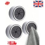 3 x Kitchen Towel Hooks Self Adhesive Round Wall Mount Dish Towel Holder UK