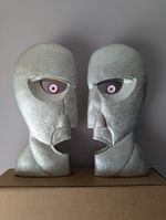 Pair of PINK FLOYD Division Bell Statues / Heads H 27cm x W 12cm GILMOUR WATERS