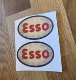 Pair Of Esso Sticker Decal For Oil Jug Pourer Automobilia Petroliana