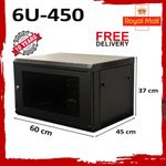 6U 19" Black Network Cabinet Data Comms Wall Rack, Patch Panel, Switch, PDU LAN.