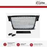 Grill For Audi A4 B8 Model 2008-2012 Black Honeycomb Mesh Debadged Badgeless
