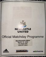 Very Rare Newcastle v West Bromwich Albion 2002 Braille Programme