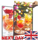 Ultra-Slim LED Light Box, Wall-Mounted Advertising Display Frame, Plug-in Advert