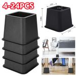 4-24x Heavy Duty Bed Chair Risers Feet Leg Lift Furniture Extra Raisers Stand