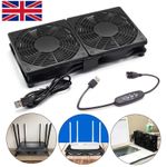 120mm 5V USB Powered PC Router Dual Cooling Fans w/Speed Controller High Fan