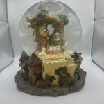 Nativity Snow Globe Musical Resin Sankyo Manger Christ Jesus Oh Holy Night