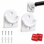2 PCS Shower Curtain Pole Holder, Universal Shower Rod Bracket - No Drilling Opt