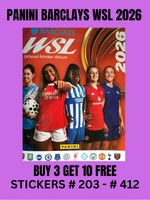 PANINI WOMENS SUPER LEAGUE  WSL 2026 STICKERS # 203 - #412