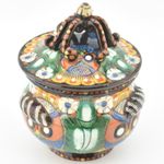 Antique Swiss Thoune Majolica Lidded Preserve/Trinket/Sugar Jar/Pot 19th C. VTG