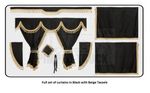 TRUCK CURTAINS for Man Black Full set of lined curtains (classic tassels)