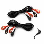 TENS Leads for TENS EMS Machine 2.5mm Male Connection with 3.5mm 4 Stud 1 Pair
