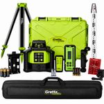 Grettz G70 Dual Grade Rotary Laser Level Kit 600m Red Beam Digital mm Receiver