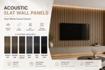Built Right Wood Slat Acoustic Wall Panels –Natural, Grey, Oak, Walnut, 240x60cm