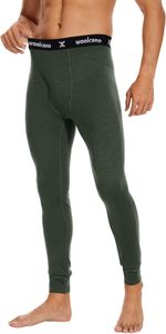 Mens 100% Merino Wool Long Johns Winter Thermal Underwear Ski Base Layer Bottom