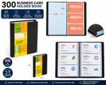 Business Card Holder Book 300 Card Organiser Album Wallet Case PU Leather Black