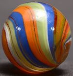 Joseph's Coat German Handmade Antique Marble Super Orange Opaque 18.5mm 23/32''