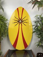 SkimBoard Wake Board Watersports Yellow Red Starburst 35x20” Water Surf Body