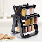 Spice Rack 360° Rotating Ferris Wheel Spice Rack Seasoning Rack Tower W/18 Jars 