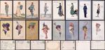 GB ARTIST WINIFRED WIMBUSH ..Wartime Women Fashion TUCKS ORIGINAL. PRICED SINGLY