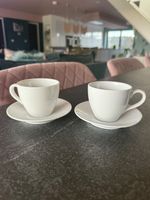 IKEA 365+ Susan Pryke White Coffee Cups & Saucers x 2 – Made in Portugal