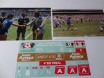 ARGENTINA v ENGLAND 1986 WORLD CUP QUARTER FINAL DIEGO MARADONA + PETER SHILTON