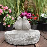 Stone Bird Bath with Level Base Bird Feeder UK Handmade DGS Statues 6kg