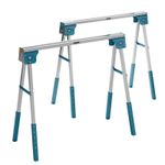 Folding Sawhorse Pair – Adjustable Aluminium Trestles with 2x4 Hooks & Feet
