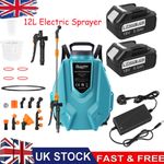 12L Electric Garden Sprayer Battery Powered Backpack Water Sprayer 7 Nozzles Set