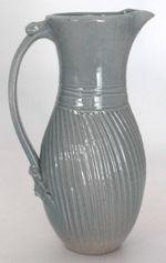 Studio Pottery Jug with Stamped SN Potter's Mark - Grey