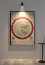 Gleason's World Map Azimuthal Flat Earth Giclée Fine Art Papers Poster Print