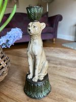 Natural Leopard/ Cheetah Candle Holder, Quirky Vintage Style Candlestick Holder
