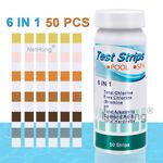 6 in1 50pcs Chlorine Dip Test Strips Hot Tub SPA Swimming Pool PH Tester Paper