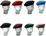Army Beret Cap Military Style Wool Berret Hat Assorted Sizes and Colours NEW