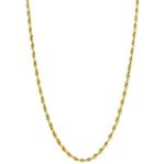Real Solid Authentic 1/20 14K Yellow Gold Rope Chain Necklace 20 Inch Men Women