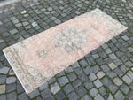 Turkish Vintage Rug Handmade Wool Rug Bohemian Runner Rug Home Rug 2,4 x 6,4 ft