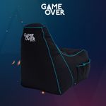 Game Over Light Blue Kids Video Gaming Bean Bag Chair High Back Gamer Beanbag