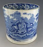 Antique Pottery Pearlware Blue Transfer Imperial Measure Large Tankard 1825
