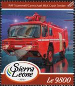 RAF SCAMMELL / CARMICHAEL Mk.X Crash Tender Fire Engine Truck Vehicle Stamp 2018