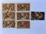 1934 SEAHORSES 2s6d BROWN HORIZ & DIAG LINES USED x 7 (sg450)