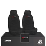 FOR ISUZU D-MAX 2 x FRONT SEAT COVERS HEAVY DUTY WATERPROOF DUST BLACK ALL YEARS