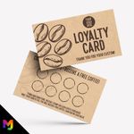 Personalised Kraft Coffee Loyalty Reward Cards Printing | Rustic Bistro Cafe 1