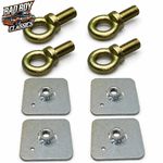 Seat Belt Harness Eye Bolts + Backing Mounting Plates 7/16 Thread UNF x4