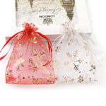 Organza gift bag for Xmas Christmas gifts Red White in pack of 5/10/20 UK Store