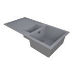 Composite Granite 1.5 Bowl Kitchen Sink -grey - with Reversible Drainer Shardu