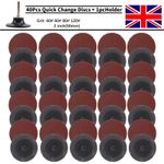 40Pcs 2 Inch Roloc Type Sanding Discs Pad With 1Pc Holder F Abrasive Rotary Tool