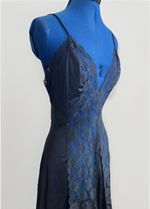 Vtg 80s Val Mode Goth Plunging Lace Peek ABoo Lingerie Whimsy Fairy Slip Dress