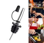 Stainless Steel Bottle Pourer Stopper Spout with Cover for Oil, Wine and Liquor